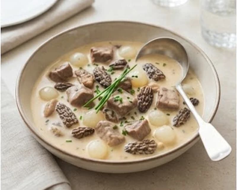 Blanquette de veau aux morilles