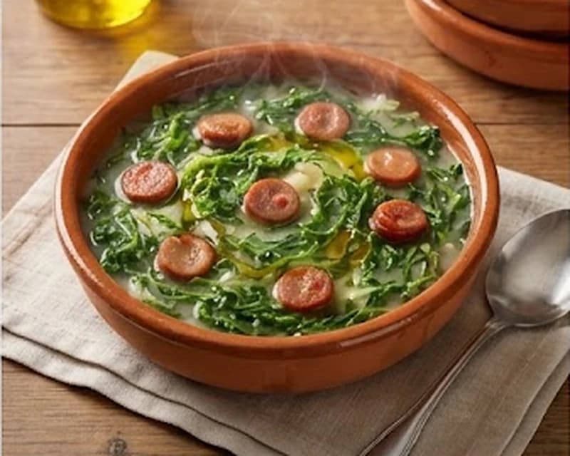 Soupe portugaise au chou et chorizo