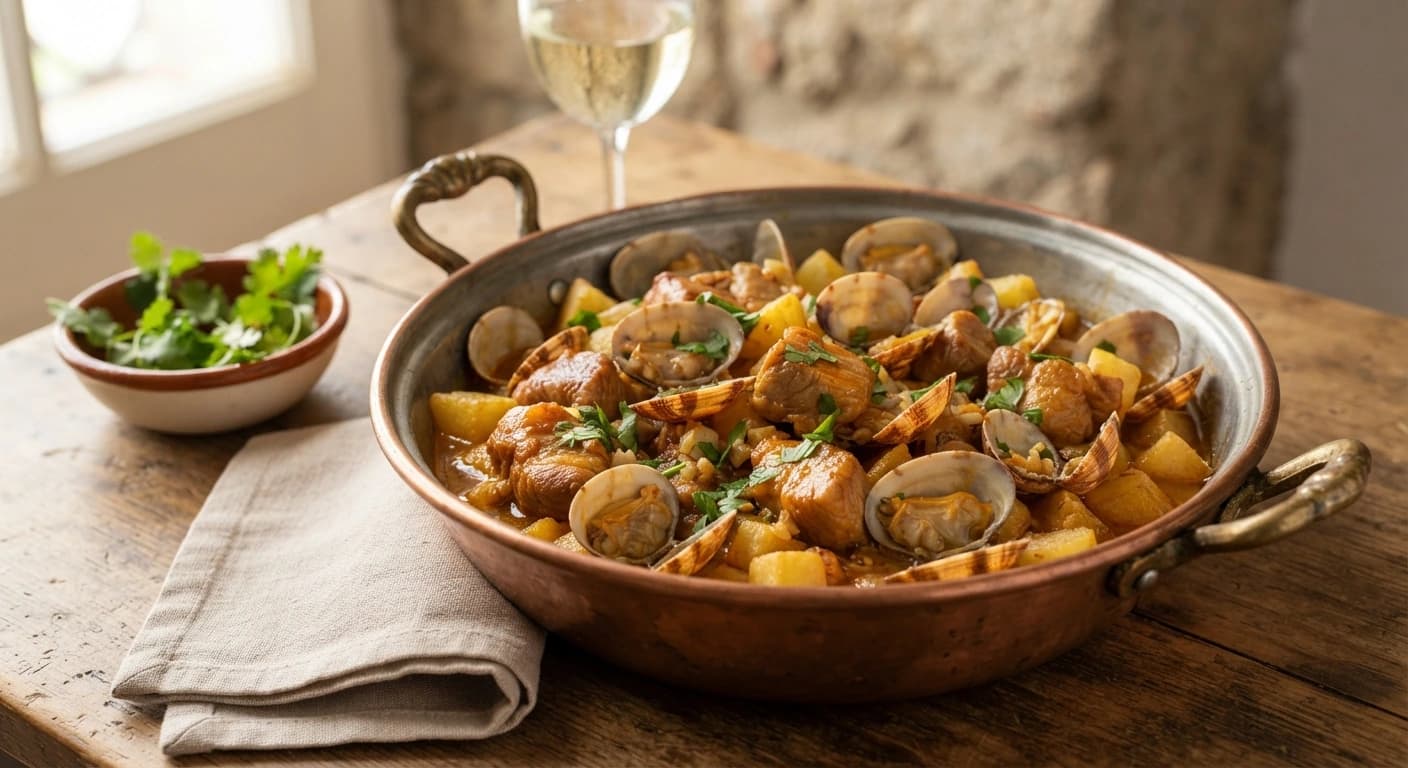 Porc portugais aux palourdes à l’Alentejane