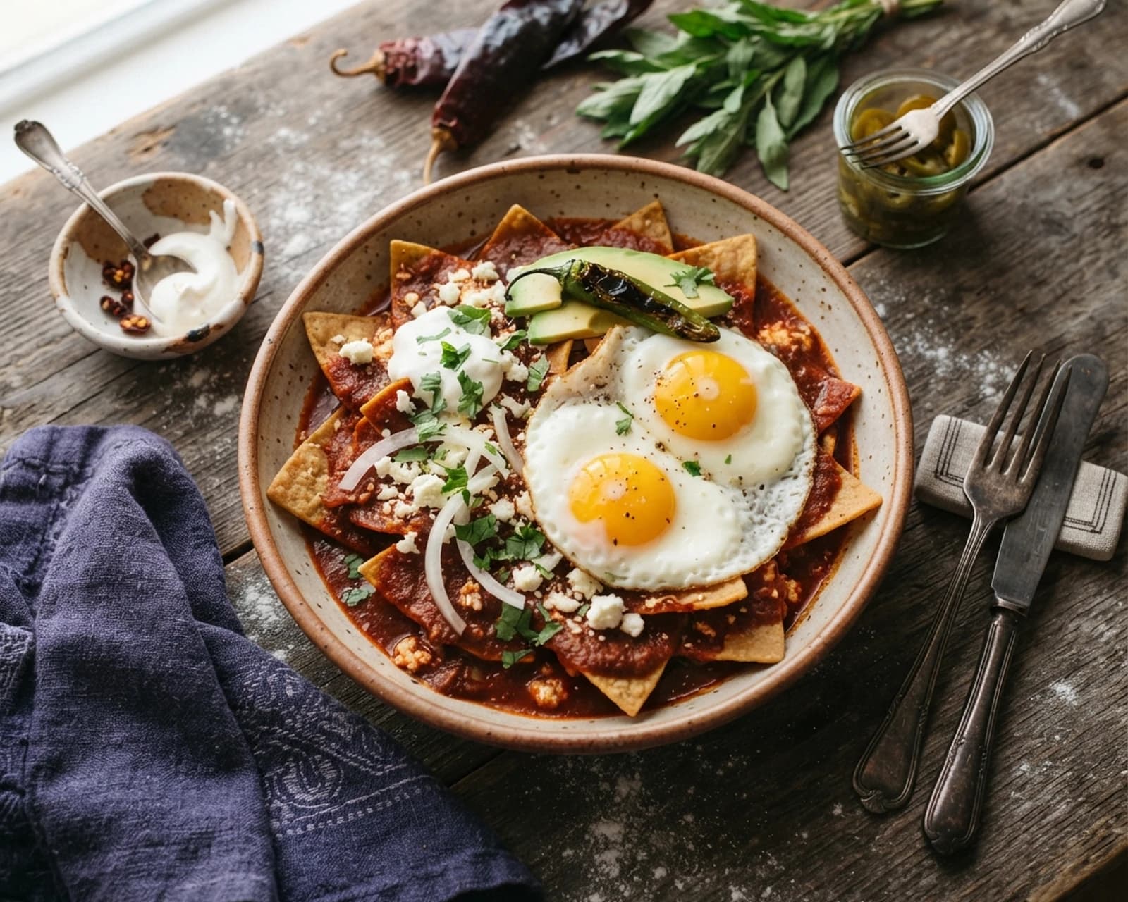 Tortillas mexicaines en sauce rouge