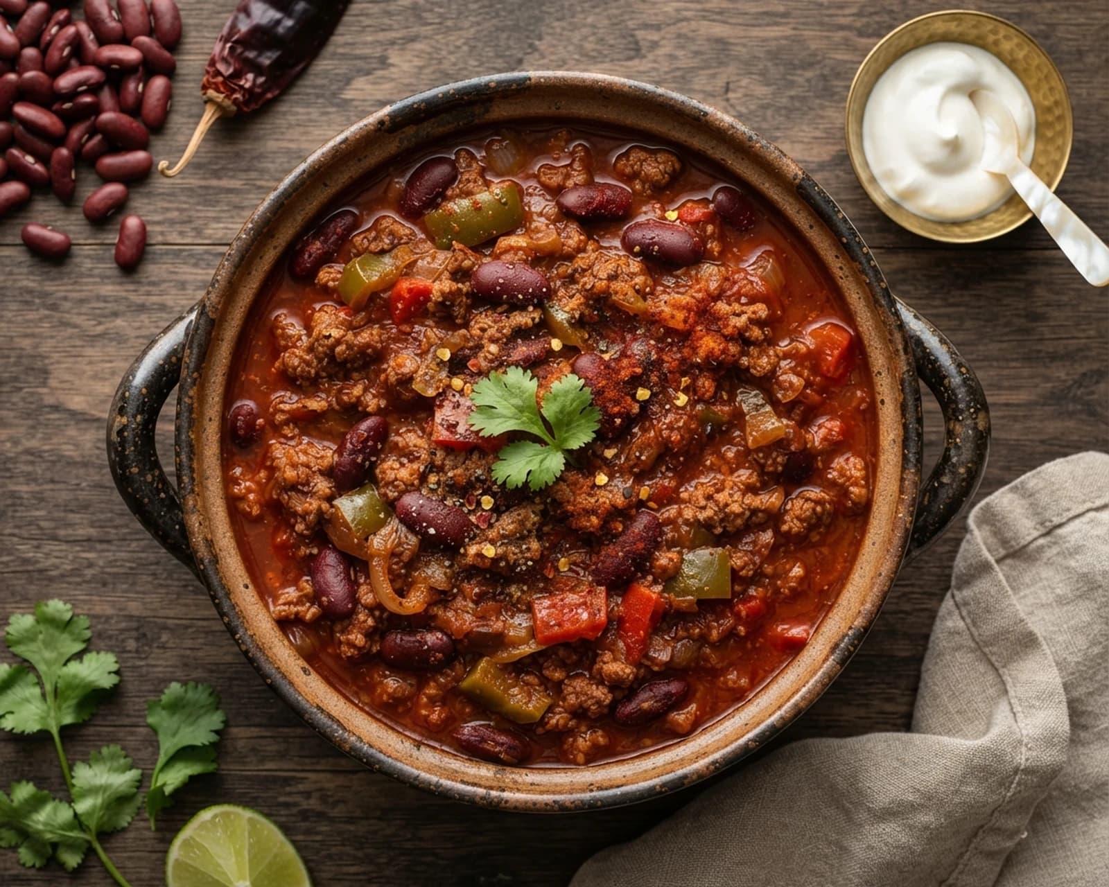 Chili à la viande et aux haricots