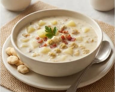 Découvrir la recette Soupe crémeuse de palourdes