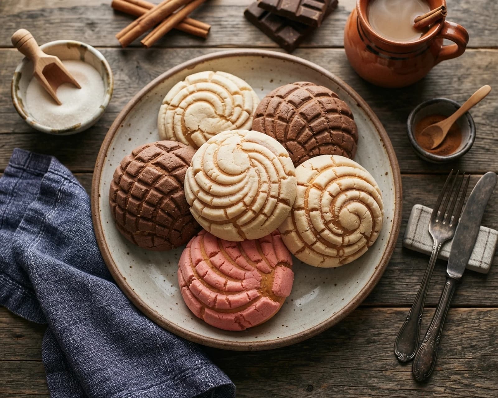 Brioches mexicaines à la croûte sucrée