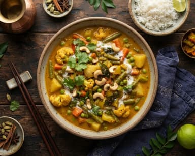 Découvrir la recette Curry indien de légumes