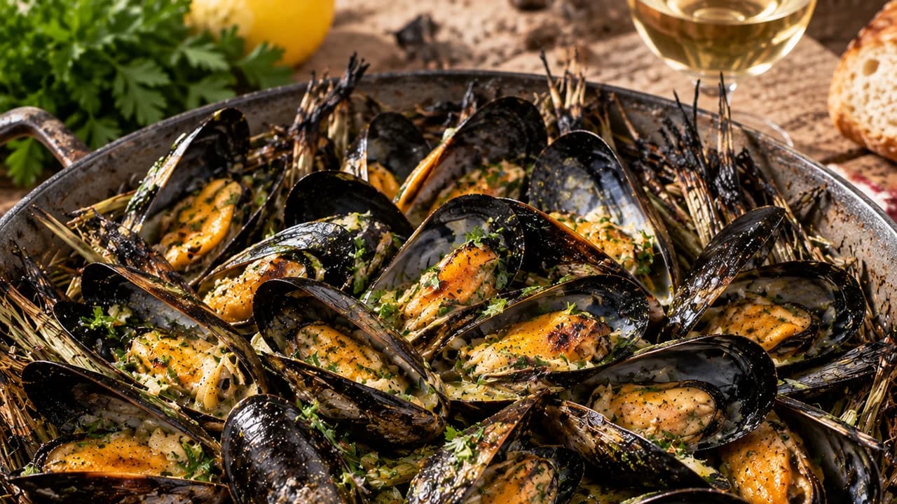 Éclade de moules charentaise