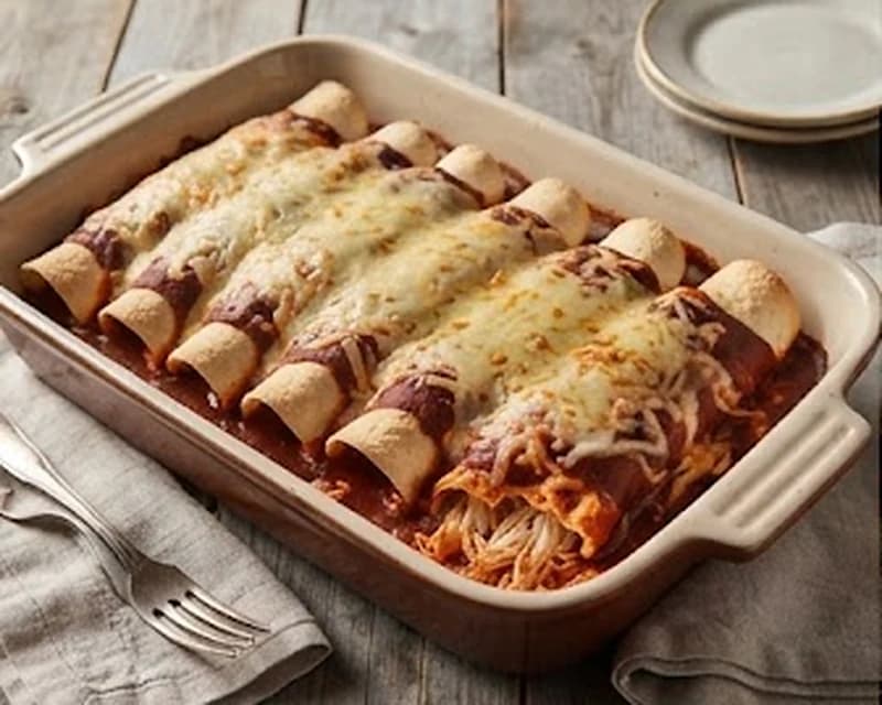 Tortillas mexicaines gratinées au poulet