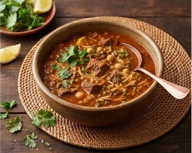 Découvrir la recette Soupe marocaine aux légumineuses