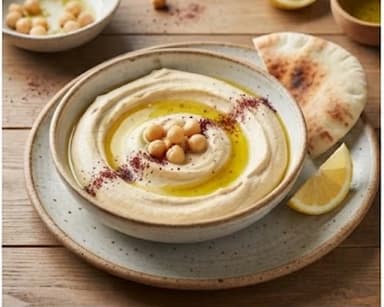Découvrir la recette Purée libanaise de pois chiches au tahini