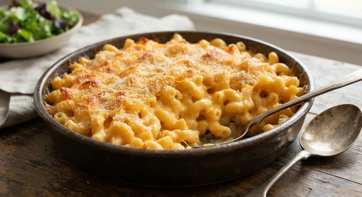 Macaronis américains au fromage gratinés
