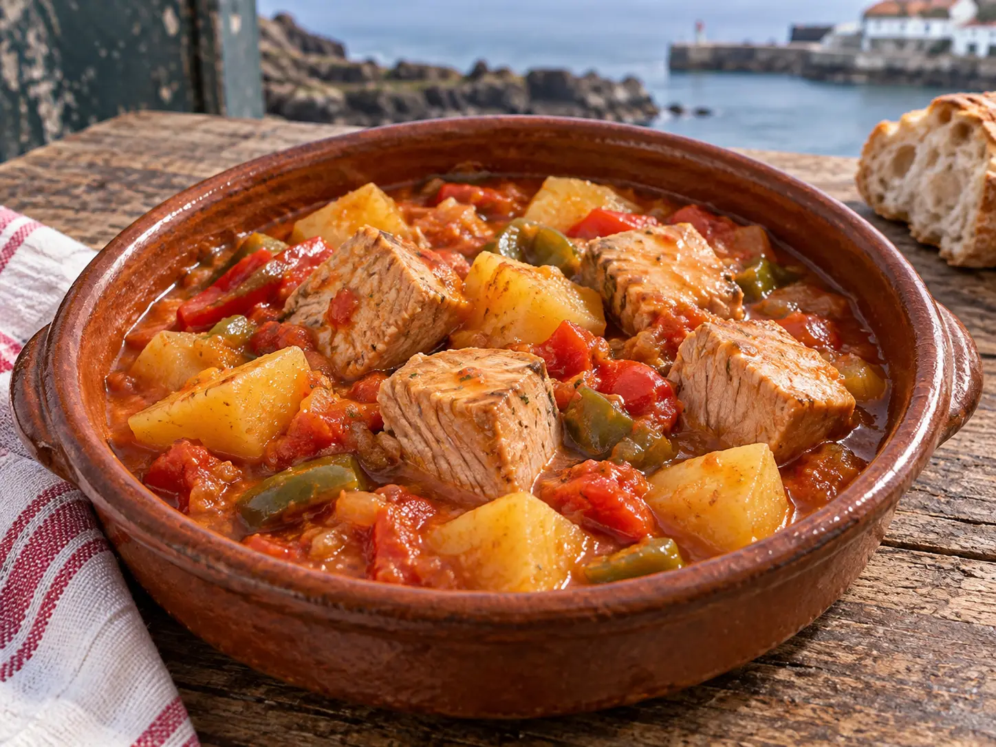 Ragoût basque de thon et pommes de terre
