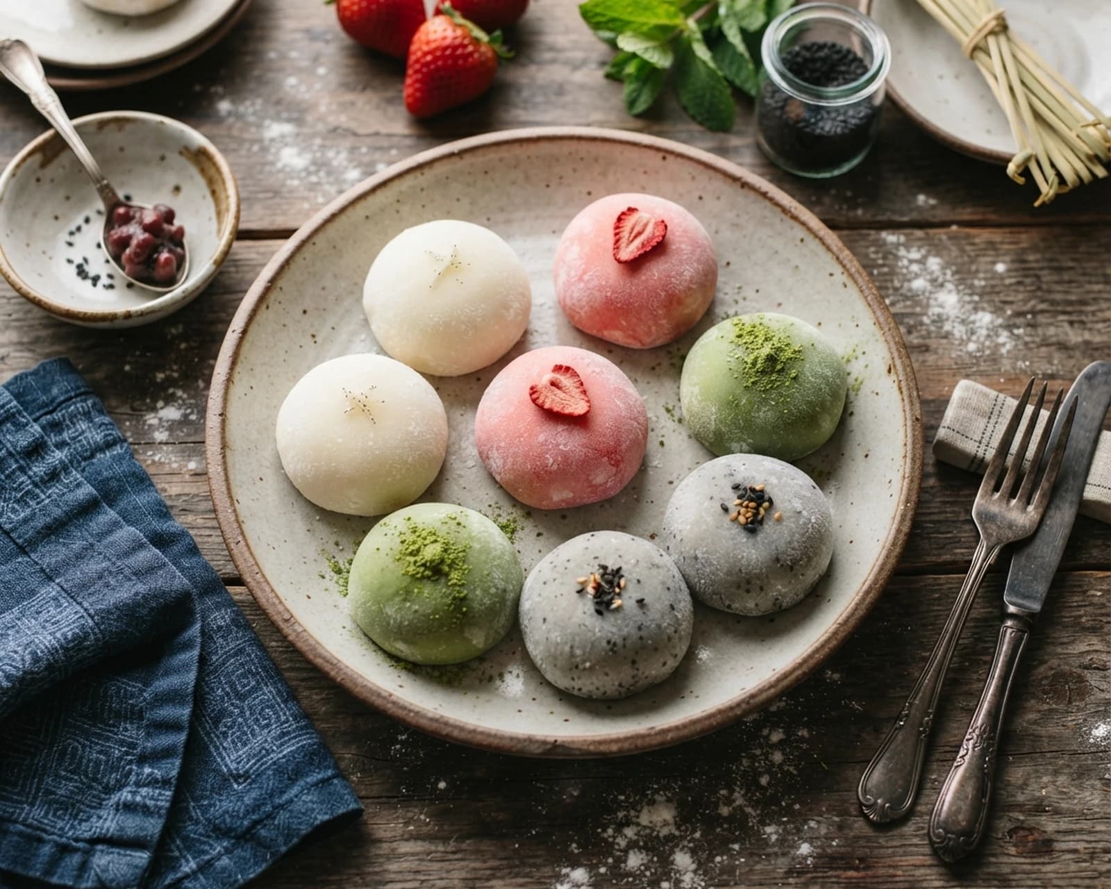 Bouchées japonaises glacées en pâte de riz
