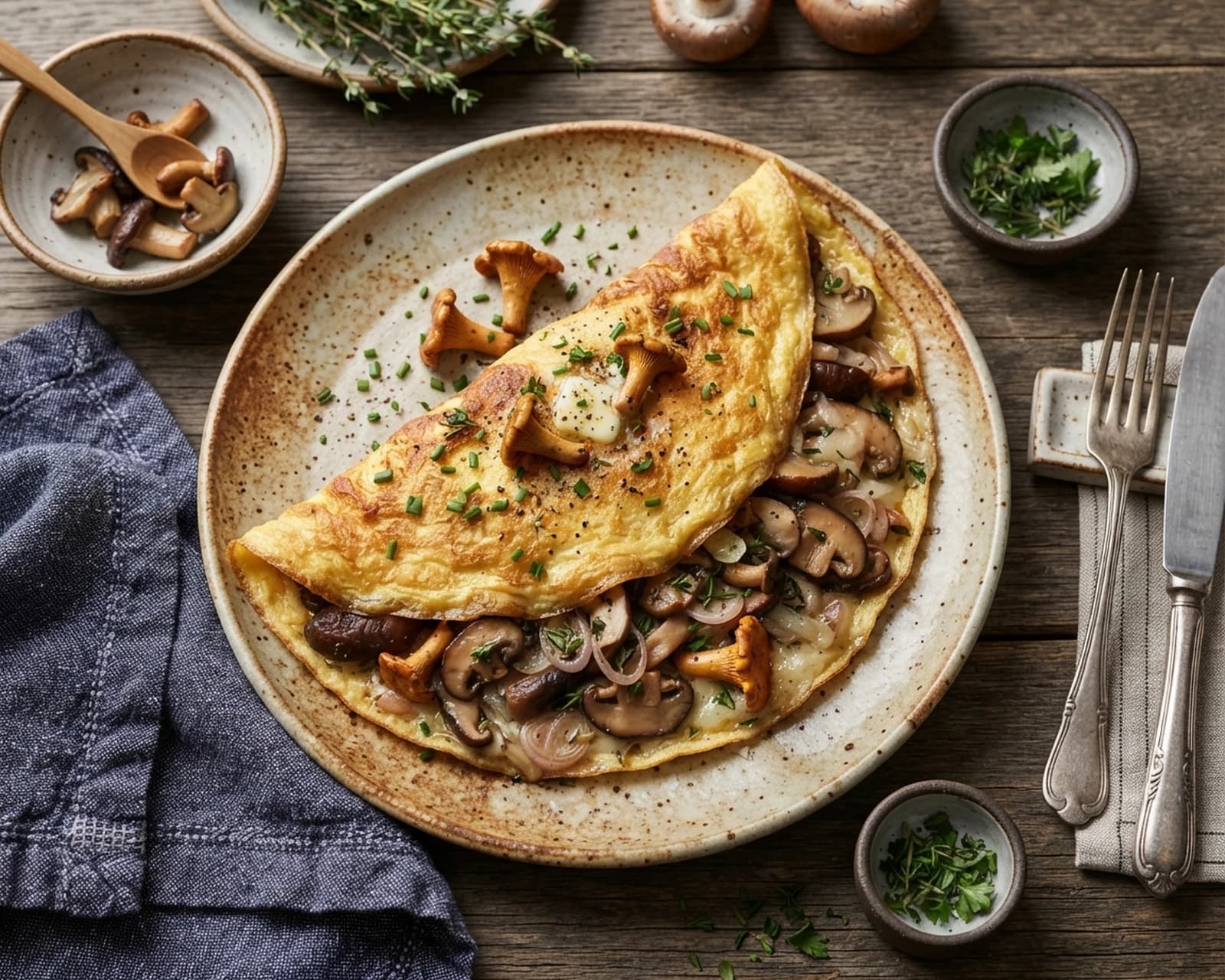 Omelette aux champignons