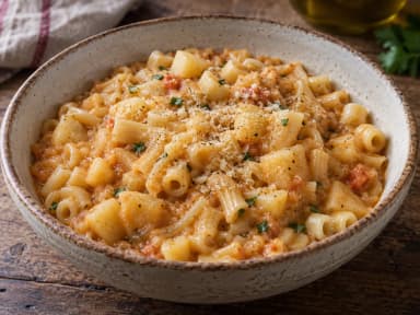 Découvrir la recette Pâtes aux pommes de terre à la napolitaine