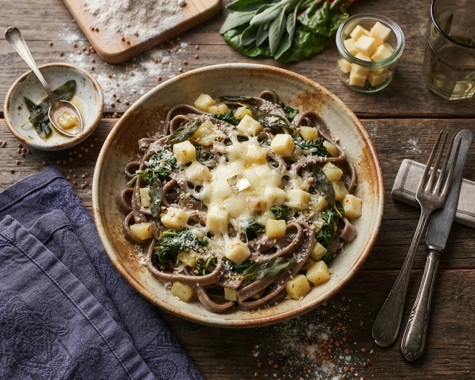 Pâtes de sarrasin de la Valteline au fromage