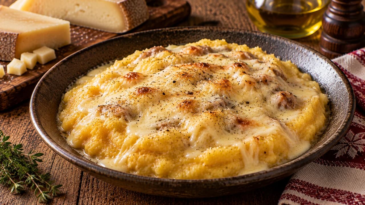 Polenta valdôtaine enrichie au fromage