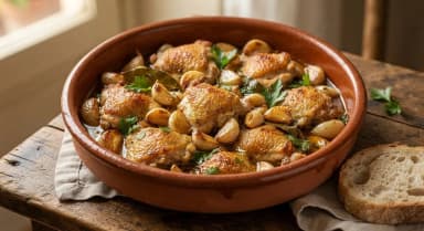 Découvrir la recette Poulet espagnol à l’ail