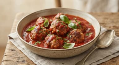 Découvrir la recette Boulettes italiennes à la sauce tomate