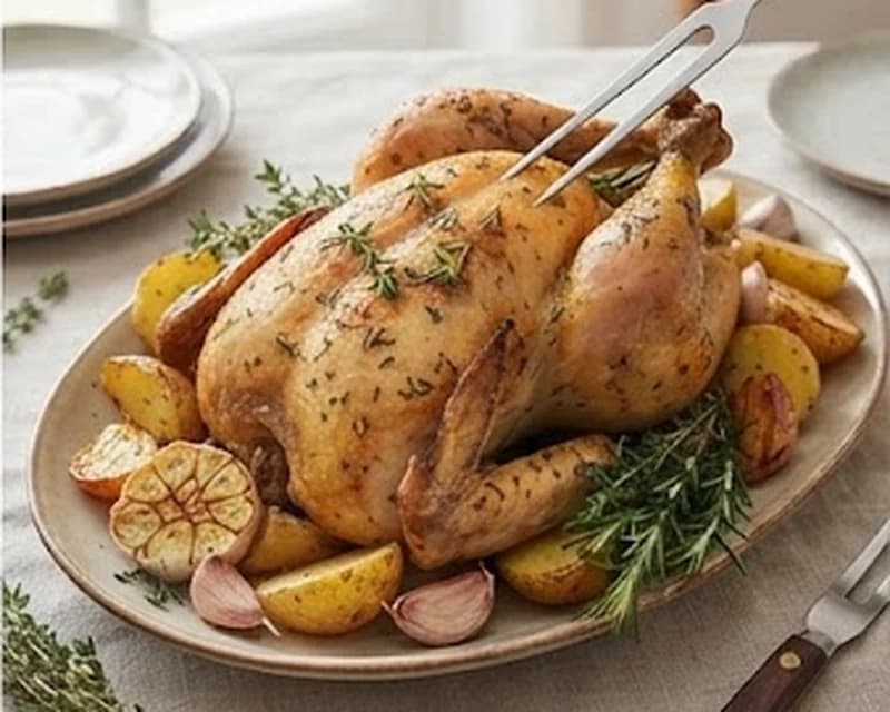Poulet rôti aux herbes