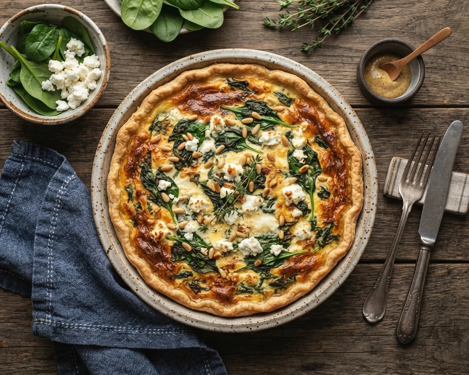 Quiche aux épinards et au chèvre