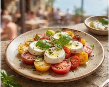 Découvrir la recette Salade tomate-mozzarella à l’italienne