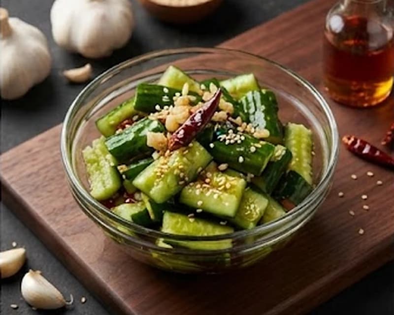 Salade chinoise de concombre écrasé