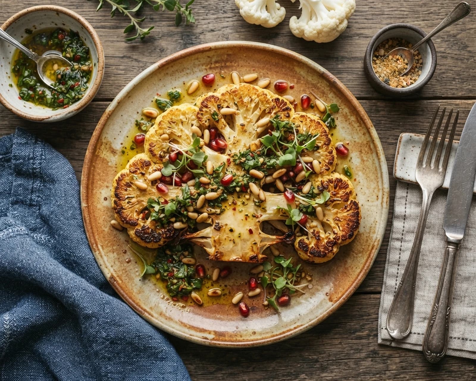 Steak de chou-fleur rôti