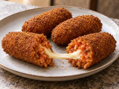 Découvrir la recette Croquettes de riz romaines à la mozzarella
