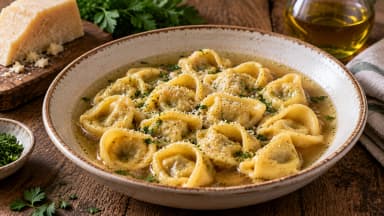 Découvrir la recette Tortellinis italiens en bouillon