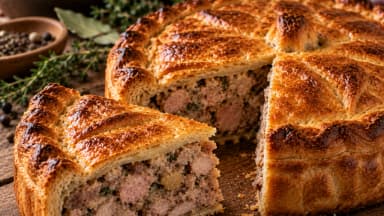 Découvrir la recette Tourte de porc et veau marinés aux épices des Vosges