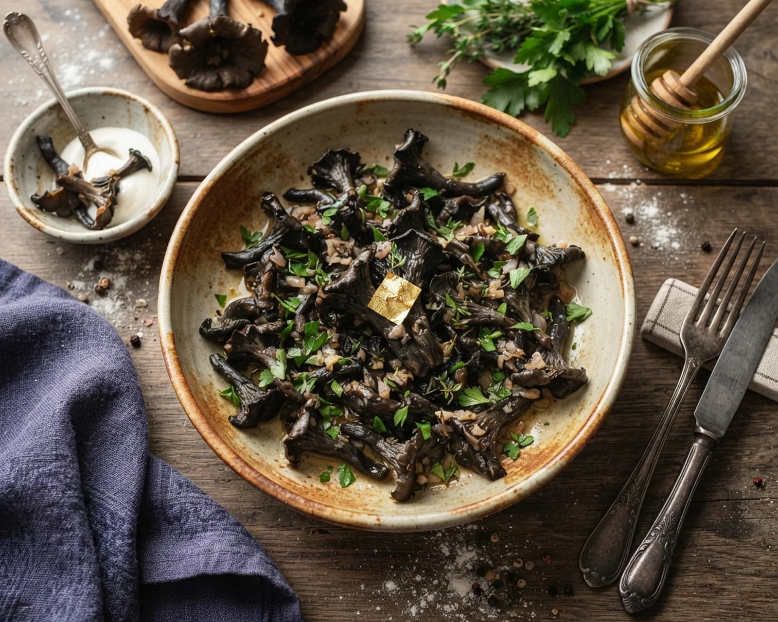Trompettes de la mort en persillade