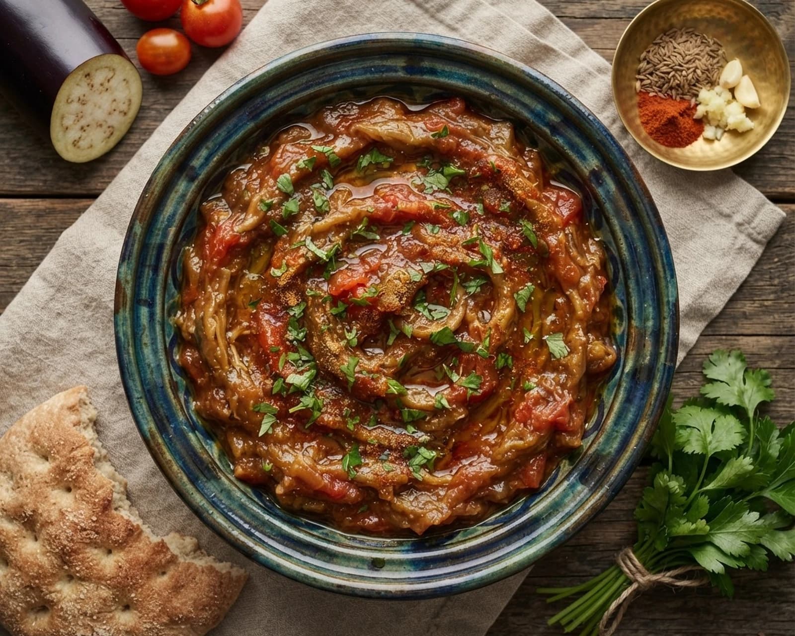 Caviar marocain d’aubergines et tomates