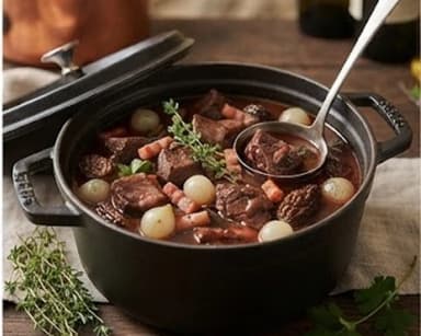 Découvrir la recette Bœuf bourguignon aux morilles