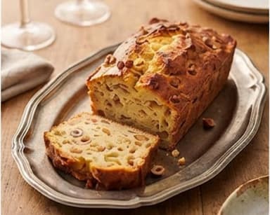 Découvrir la recette Cake salé aux lardons et noisettes