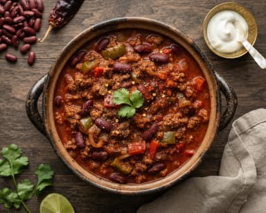 Découvrir la recette Chili à la viande et aux haricots