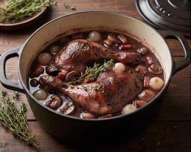 Découvrir la recette Coq au vin