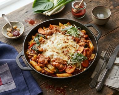 Découvrir la recette Poulet coréen épicé sauté aux légumes