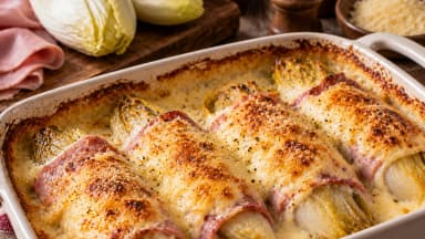 Découvrir la recette Endives au jambon gratinées