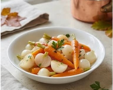 Découvrir la recette Légumes glacés à blanc