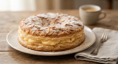 Découvrir la recette Feuilleté basque espagnol à la crème et aux amandes
