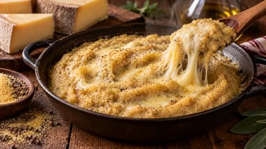 Découvrir la recette Polenta de maïs et sarrasin au fromage