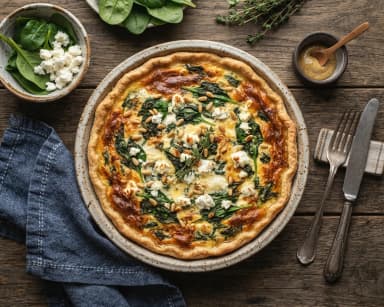 Découvrir la recette Quiche aux épinards et au chèvre