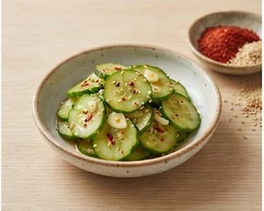 Découvrir la recette Salade coréenne de concombre épicée