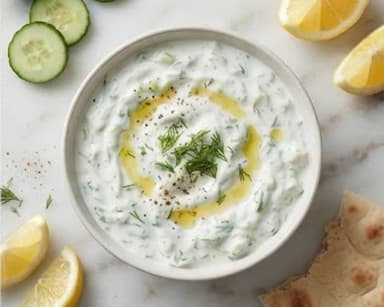 Découvrir la recette Sauce grecque au yaourt et concombre
