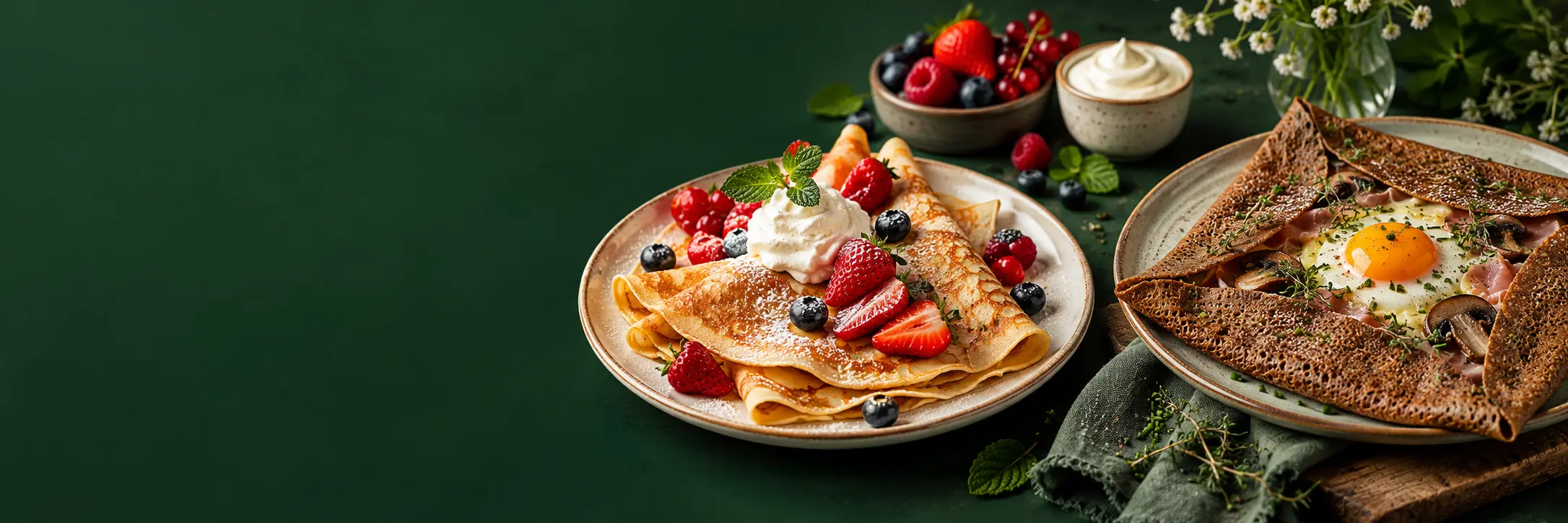 Crêpes sucrées et galette bretonne