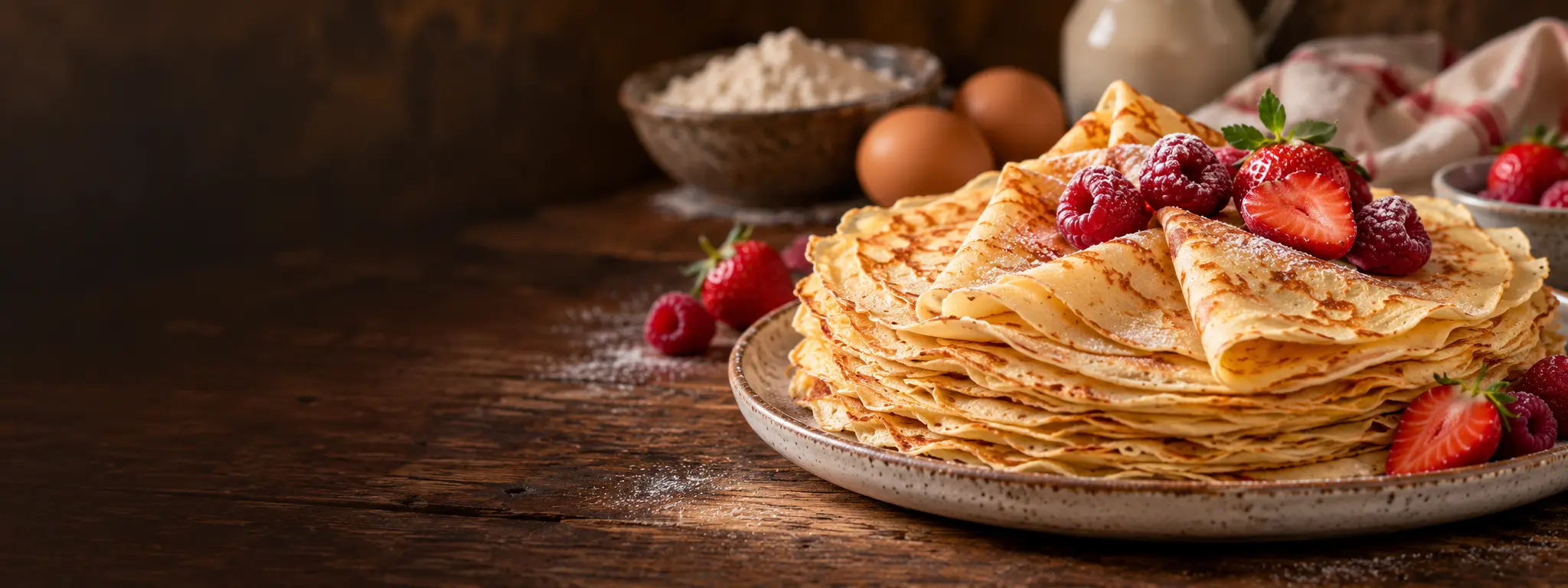 Crêpes fines aux fruits rouges