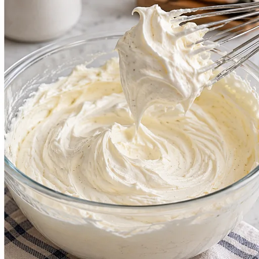 Crème froide incorporée au mascarpone vanillé jusqu’à texture souple