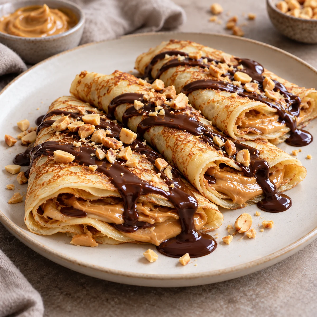 Crêpes au beurre de cacahuète et au chocolat