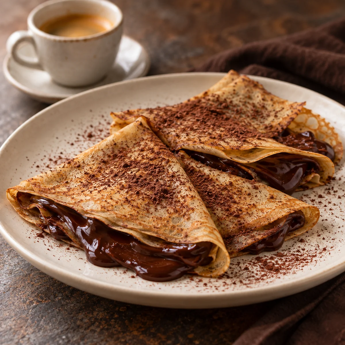 Crêpes au café et au chocolat