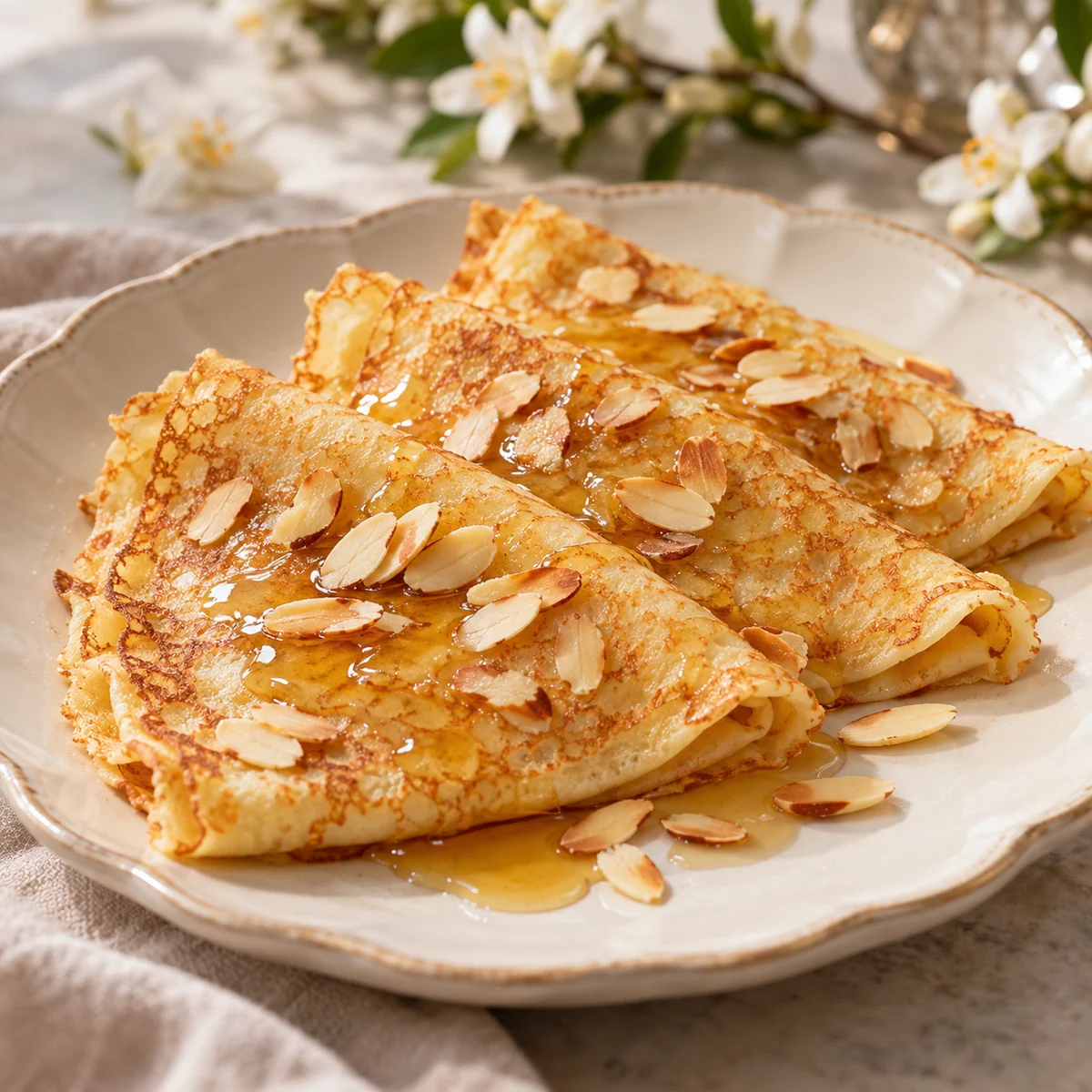 Crêpes à la fleur d’oranger et au miel