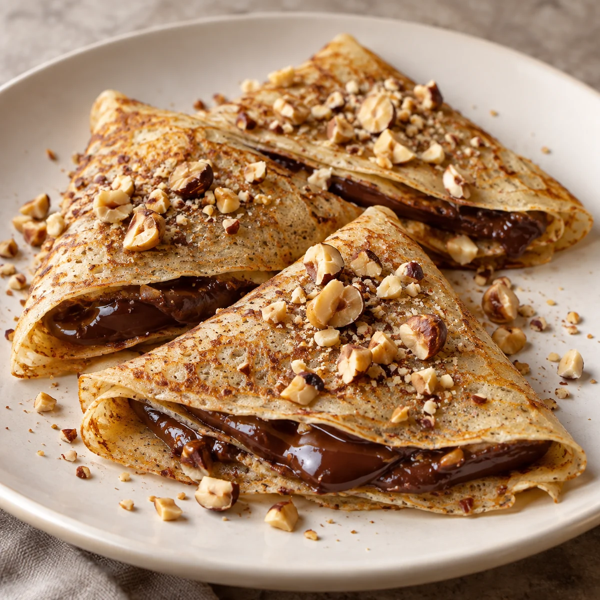 Crêpes à la farine de noisette et au chocolat